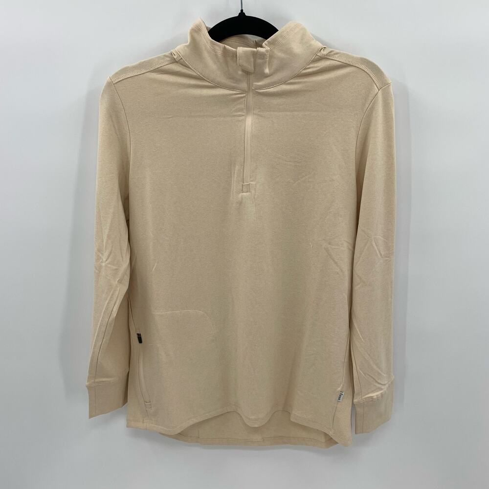 Feat Roam Quarter Zip Long Sleeve Shirt XS Oatmeal Zip Pocket